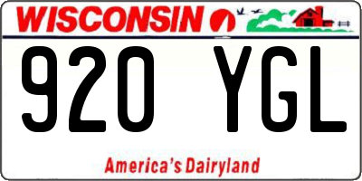 WI license plate 920YGL