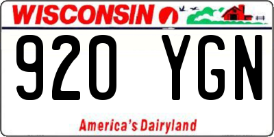 WI license plate 920YGN
