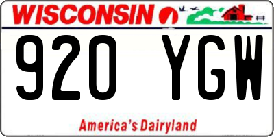 WI license plate 920YGW