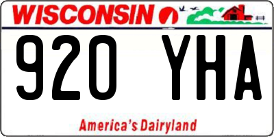 WI license plate 920YHA