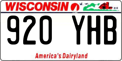 WI license plate 920YHB