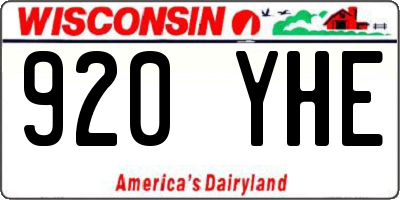 WI license plate 920YHE