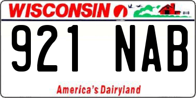 WI license plate 921NAB