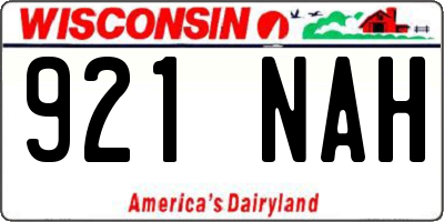WI license plate 921NAH