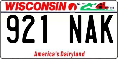 WI license plate 921NAK