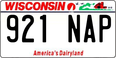 WI license plate 921NAP