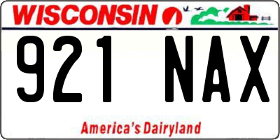 WI license plate 921NAX