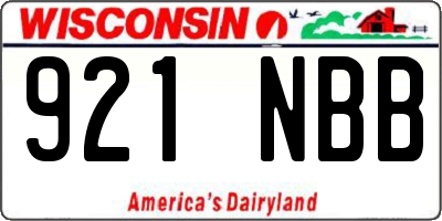 WI license plate 921NBB