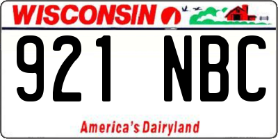WI license plate 921NBC