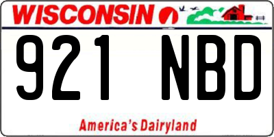 WI license plate 921NBD