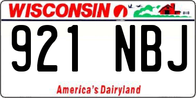 WI license plate 921NBJ
