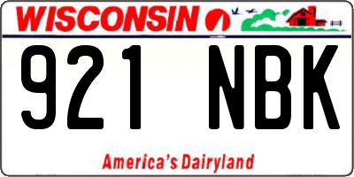 WI license plate 921NBK