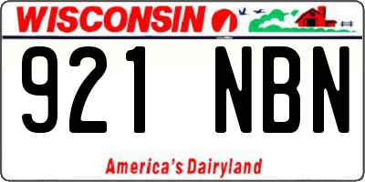 WI license plate 921NBN