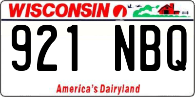 WI license plate 921NBQ