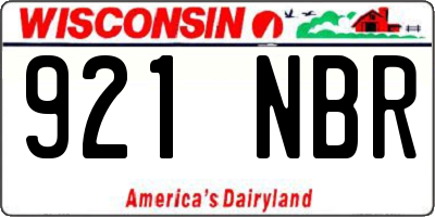 WI license plate 921NBR