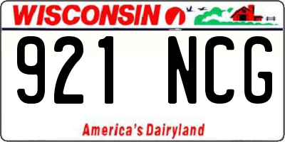 WI license plate 921NCG