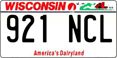 WI license plate 921NCL