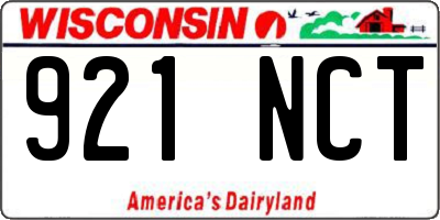 WI license plate 921NCT