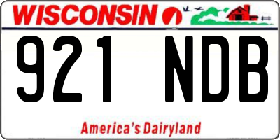 WI license plate 921NDB