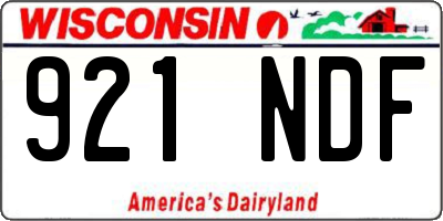 WI license plate 921NDF