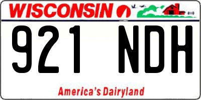 WI license plate 921NDH