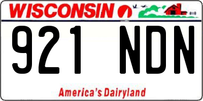 WI license plate 921NDN