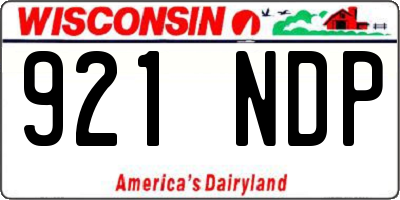 WI license plate 921NDP