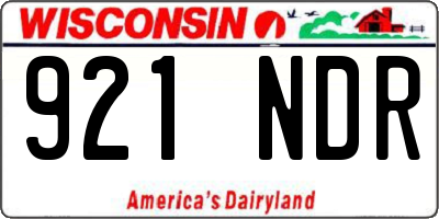 WI license plate 921NDR