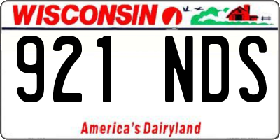 WI license plate 921NDS