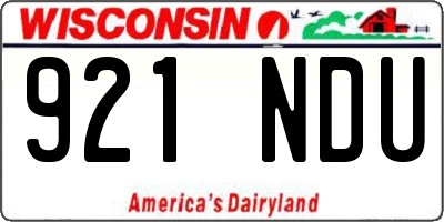 WI license plate 921NDU