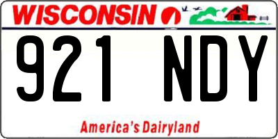 WI license plate 921NDY