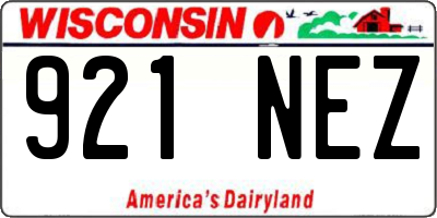 WI license plate 921NEZ