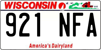 WI license plate 921NFA