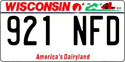 WI license plate 921NFD