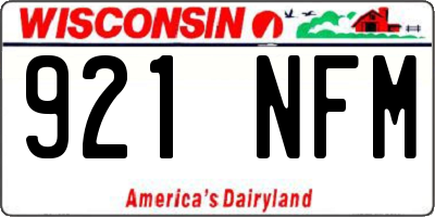 WI license plate 921NFM
