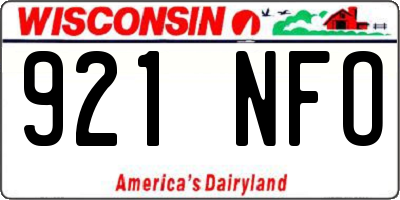 WI license plate 921NFO