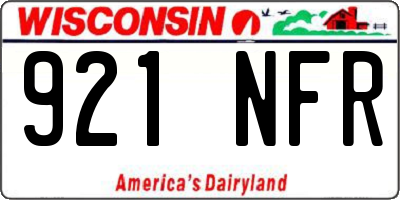 WI license plate 921NFR
