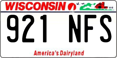 WI license plate 921NFS