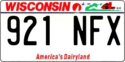 WI license plate 921NFX