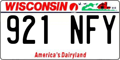 WI license plate 921NFY