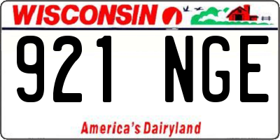 WI license plate 921NGE