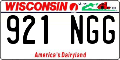 WI license plate 921NGG