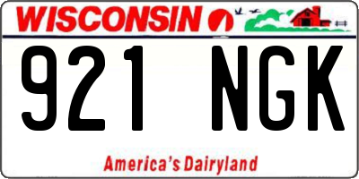 WI license plate 921NGK
