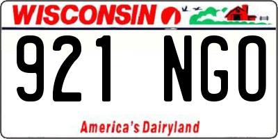 WI license plate 921NGO