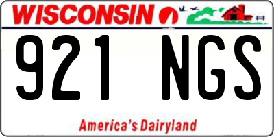 WI license plate 921NGS