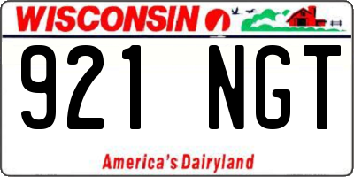 WI license plate 921NGT