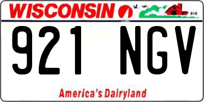WI license plate 921NGV