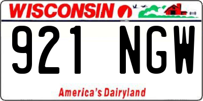 WI license plate 921NGW