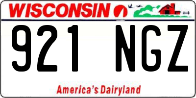 WI license plate 921NGZ