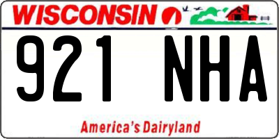 WI license plate 921NHA